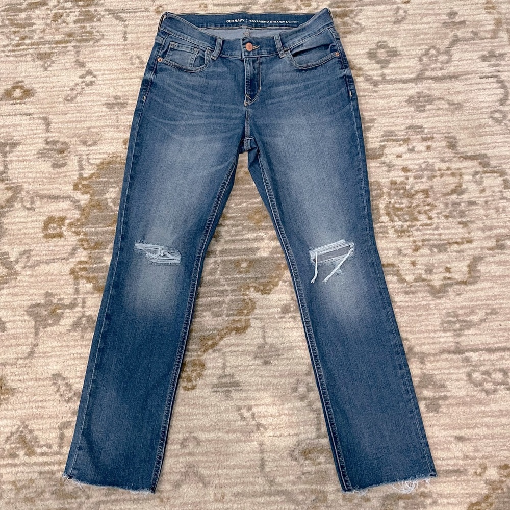 Old Navy Boyfriend Straight Raw Hem Jean Size 4